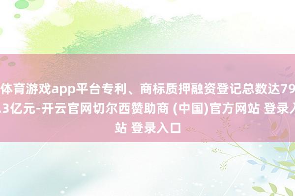 体育游戏app平台专利、商标质押融资登记总数达7922.3亿元-开云官网切尔西赞助商 (中国)官方网站 登录入口