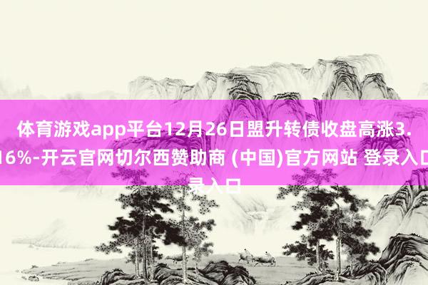 体育游戏app平台12月26日盟升转债收盘高涨3.16%-开云官网切尔西赞助商 (中国)官方网站 登录入口