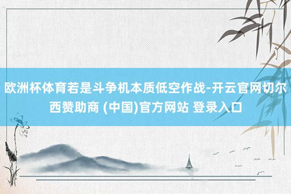 欧洲杯体育若是斗争机本质低空作战-开云官网切尔西赞助商 (中国)官方网站 登录入口