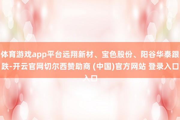 体育游戏app平台远翔新材、宝色股份、阳谷华泰跟跌-开云官网切尔西赞助商 (中国)官方网站 登录入口