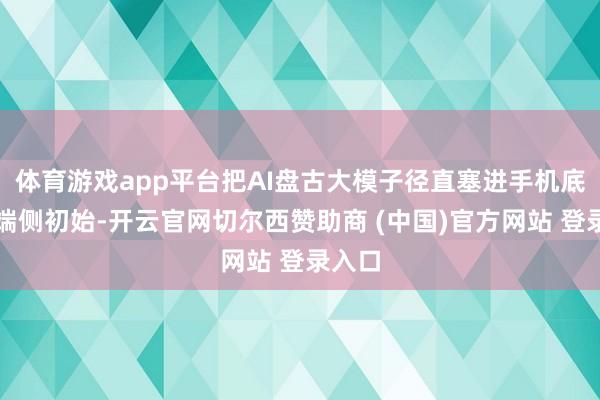 体育游戏app平台把AI盘古大模子径直塞进手机底层的端侧初始